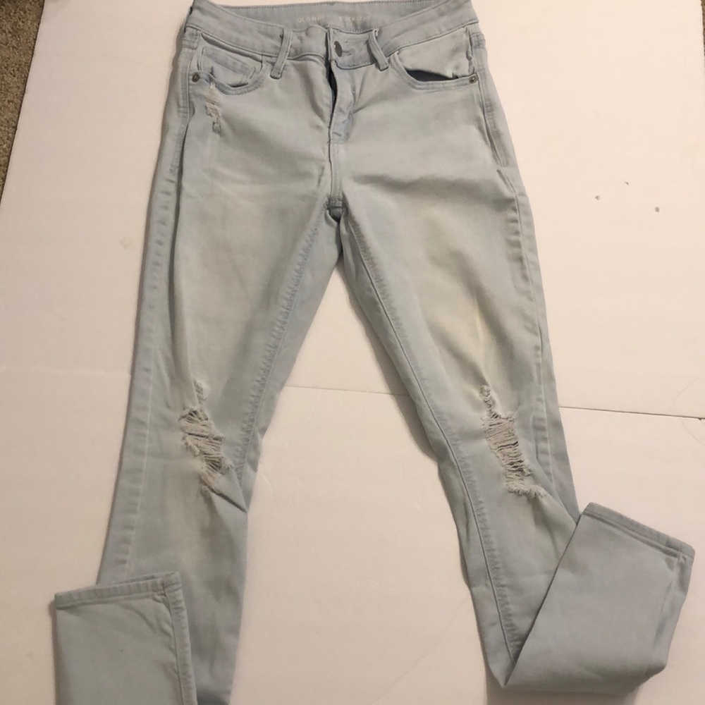 Old Navy Rockstar Distressed Jeans Pale Blue